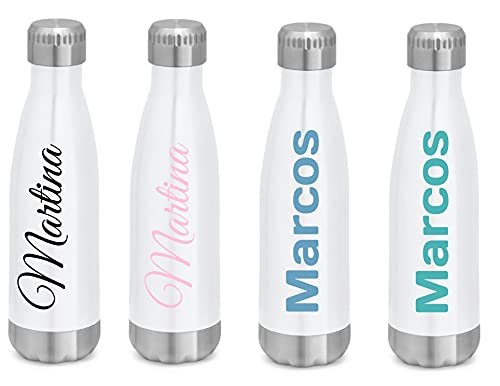 Worfull Regalos Botellas de agua de acero inoxidable personalizadas de 510 ml - cantimplora - termo con aislamiento - botella deportiva - bebida fría - bebida caliente personalizada -